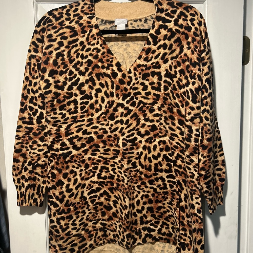 Chico's Leopard Print Tunic Top